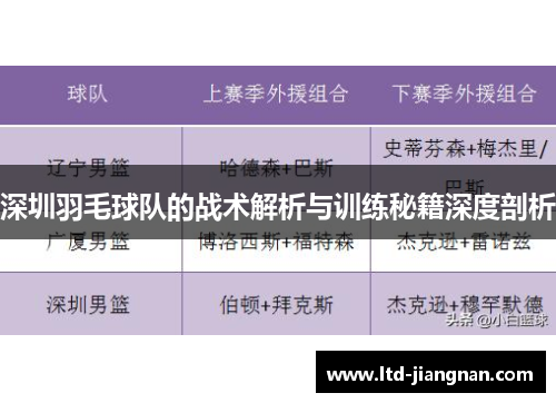 深圳羽毛球队的战术解析与训练秘籍深度剖析