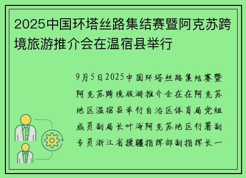 2025中国环塔丝路集结赛暨阿克苏跨境旅游推介会在温宿县举行